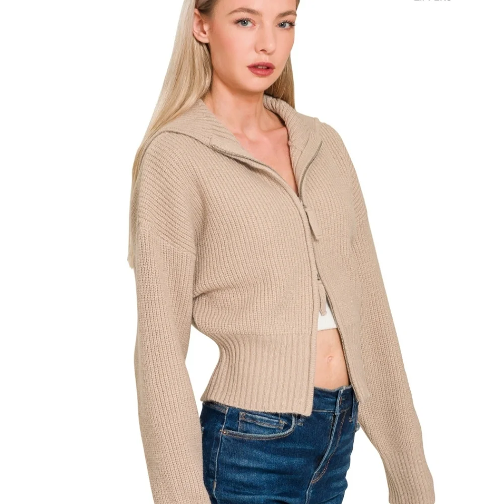 Women's Tan Sweater - Picture 2 of 2